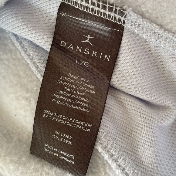 Danskin‎ Mixed Rib Half Zip Jacket LARGE Women's Pullover Halogen Baby Blue - Picture 9 of 10